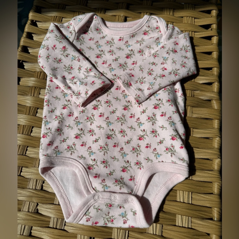 Ralph Lauren Floral Pink Baby Onesie